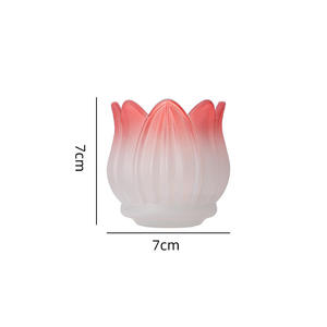 Bán buôn Hoa Tulip hình thủy tinh đầy màu sắc nến giữ nến thủy tinh Lọ trang trí đám cưới trang trí nội thất - Product Image 5