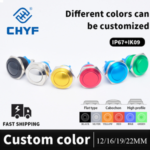 Latching tự khóa <span class=keywords><strong>push</strong></span> <span class=keywords><strong>button</strong></span> chuyển momentary kim loại cao hiện tại Điện không thấm nước 22 Mét 3A màu đỏ màu xanh lá cây <span class=keywords><strong>LED</strong></span> 12V 110V 220V - Product Image 6