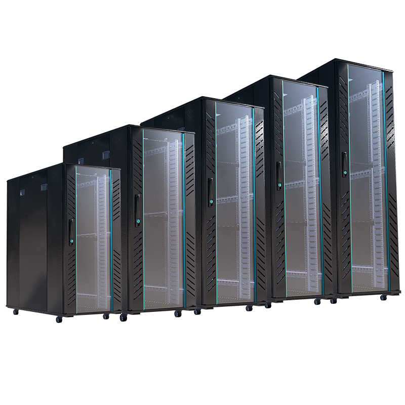 Datakast 12/16/20/24/28/32/38/42u 600*1000Mm Staande Server Rack 19Inch Netwerk Rack Kast Met Glazen Deur Voorraad