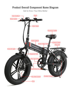 Vélo électrique pliable LOTDM200 avec roues de <span class=keywords><strong>20</strong></span> <span class=keywords><strong>pouces</strong></span>, batterie au lithium 48V 10.4Ah, vélo électrique pliable - Product Image 2