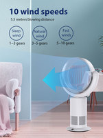 TP05 PLUS CE CB Nouveauté Ventilateur de table numérique sans pales à refroidissement intelligent avec télécommande, rotation à 360°, vent puissant, faible bruit