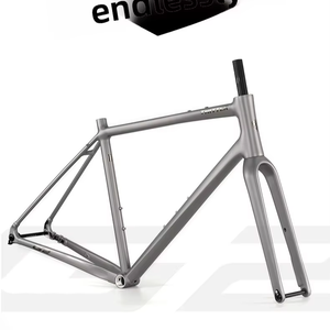 Cadre de vélo de <span class=keywords><strong>route</strong></span> en alliage d'aluminium Zhuite G2 avec fourche avant en fibre de carbone, compatible gravel et cross-country, style <span class=keywords><strong>axe</strong></span> <span class=keywords><strong>traversant</strong></span> - Product Image 1