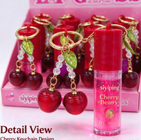SIYIPING Ensemble de gloss à lèvres minéral et imperméable, design pendentif cerise mignon, hydratant, brillant, portable, longue tenue, maquillage éclatant