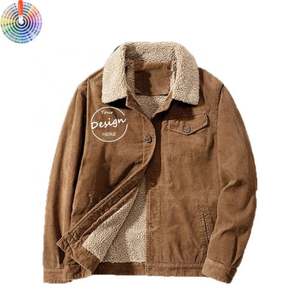 Sudadera de alta calidad de peso pesado Puff Print Sports Coat Abrigos de invierno para hombres Sudadera con capucha de tela de pana de algodón - Product Image 1