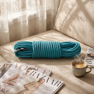 Cordon tressé turquoise à 8 brins en polyester, style simple, haute ténacité - Product Image 2