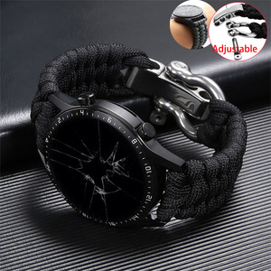 Cinturino universale con cinturino in corda per ombrello da 22mm per <span class=keywords><strong>Samsung</strong></span> Galaxy <span class=keywords><strong>Watch</strong></span> <span class=keywords><strong>4</strong></span> cinturino sportivo con cinturino per orologio intelligente Huawei Garmin - Product Image 1