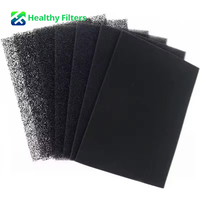 Nouveau filtre en mousse de fibre synthétique au charbon actif, structure réticulée à cellules ouvertes, efficacité de 99,995 %, porosité de 0,3 micron, anti-odeurs