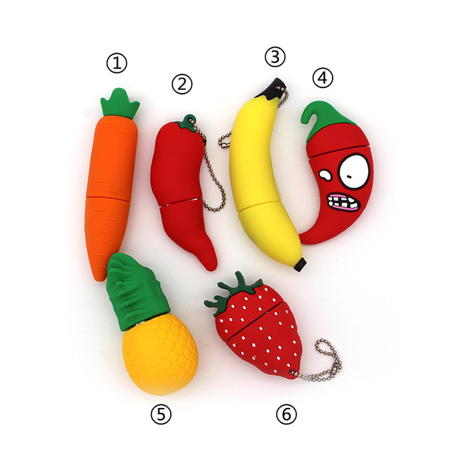 New Fruits USB 2.0 Flash Drive Thumb Drive Memory Stick Pineapple Carrot Banana Strawberry Gift Data Storage