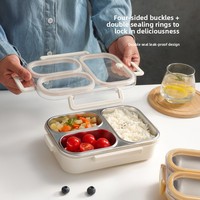 TIANXING Boîte à déjeuner rectangulaire portable étanche 750ml-1600ml en acier inoxydable Bento pour enfants travailleurs