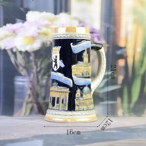 Chope à bière en céramique classique allemande Porte de Brandebourg Berlin Emblème de l'ours Souvenir de collection Tasse à vin Bière Cadeau pour bar à domicile - Product Image 6