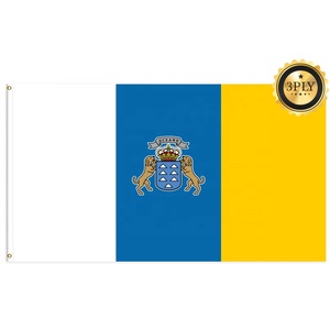 Bandera de las Islas <span class=keywords><strong>Canarias</strong></span> Personalizada de 3x5 pies, Venta al por Mayor de Fábrica, Impresión de Cualquier Logotipo - Pancarta de Poliéster Impresa Digitalmente para Eventos y Publicidad - Product Image 2