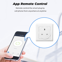 Prise intelligente WiFi Tuya 20A, prise de courant sans fil avec contrôle à distance, surveillance de la consommation d'énergie, minuterie, compatible Alexa et Google Home, certifiée CE, A7W-UK