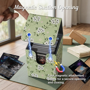 100+ Magnet Game Flip Deck Box Card Holder for Tcg 100+ Cards Box Deck Potable Flip Playing Card Pu Leather Deck Card Box - Product Image 3