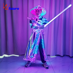 Veli <span class=keywords><strong>LED</strong></span> Luminosi in Seta per Spettacoli, Accessori da Balletto Rettangolari Arcobaleno per Danza del Ventre - Product Image 2