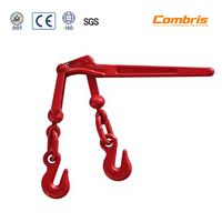 Tendeur à levier de 1/4 " à 5/16 ", en acier forgé, revêtement poudré rouge, avec crochets, homologué G70, pour le transport et le cerclage