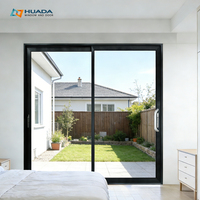 Pintu Geser Aluminium Thermal Break untuk Teras Luar Ruangan, Pintu Geser Kaca Tahan Air, Pintu Geser Kaca Tempered Low-e untuk Luar Ruangan