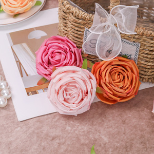 Rosas Artificiales Hechas a Mano, Hermosas Flores de Seda para Decoración Floral del Hogar y Adornos para Pasteles, Materiales para Manualidades - Product Image 1