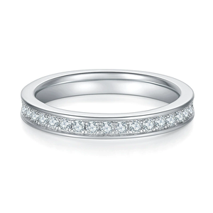 Anillo de Diamantes Naturales de 1.5mm, Plata S925 Chapada en Oro Blanco de 18k, Diamantes de Alta Calidad para Unisex - Product Image 3