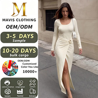 Fabricant de vêtements sur mesure directement d'usine - Fournisseur en gros complet OEM ODM Robe moulante fendue pour le quotidien
