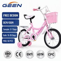 GEEN 12 14 16 pouces Vélo d'apprentissage pour enfants à deux roues