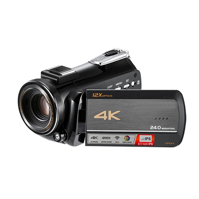 4K Video Camera Livestream Camcorder Optical 12X Zoom Video Recorder 3.1'' IPS Touchscreen Live Broadcast Camcorder