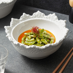 ชุดอาหารเซรามิคลายหินสไตล์หรูหราสำหรับใช้ในเชิงพาณิชย์ ชามขนาดใหญ่สำหรับซุป/ก๋วยเตี๋ยว/ปลาดอง/อาหารพิเศษ - Product Image 1