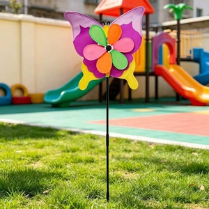 Molinillo de <span class=keywords><strong>Viento</strong></span> con Forma de Mariposa para Jardín, Alas de Doble Capa, Molinillo de Flores, Decoración para Patio Exterior, 36x98cm - Product Image 6