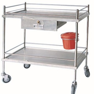 Little Babi Stainless Steel Medical <b>Cart</b> SLV-C4006 With Drawer And Bucket <b>For</b> Hospital Use - Product Image 4