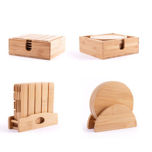 Wholesale Chinese-style bamboo tea saucer and coaster <b>sets</b>, custom-made bamboo heat-insulating Kung Fu tea accessories - Product Image 3
