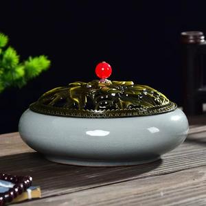 Quemador de incienso de cerámica Celadon para el hogar, suministros budistas, quemador de incienso, horno de grietas de hielo de sándalo, quemador de incienso grande - Product Image 3