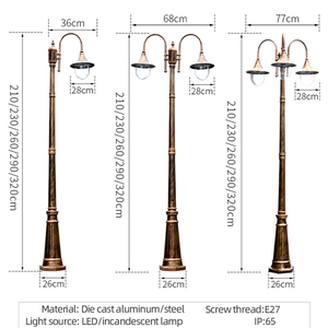 IP65 Waterproof Classic Vintage Antique Aluminum Outdoor <strong>Street</strong> <strong>Light</strong> European <strong>Old</strong> Design Post Top Garden <strong>Lights</strong> - Product Image 3