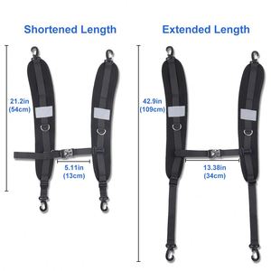Trendy Portable Adjustable Durable Padded Black Polyester/Nylon Caisheng Backpack Shoulder Straps Replacement for Dry Bags - Product Image 3