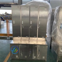 Armoire de rangement Henger HE-C en acier inoxydable SUS304 de qualité alimentaire avec serrure à came/clé, étagères réglables, structure démontable pour l'hygiène industrielle