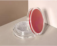 Boîte à poudre libre en plastique transparent personnalisée, étui compact rond pour cosmétiques, miroir pour l'emballage de poudre de maquillage