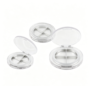 Paleta de sombras de ojos vacía de 4 compartimentos, transparente, con tapa abatible, para maquillaje. - Product Image 3