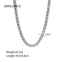 Nouvelle Parure de Bijoux Tendance en Acier Inoxydable Plaqué Or 18 Carats et Plaqué Argent, Bracelet Étanche et Collier Massif pour Filles