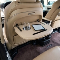 Table pliante pour siège arrière Toyota Sienna Granvia : porte-gobelet avec charge sans fil, plateau en cuir, 7 couleurs