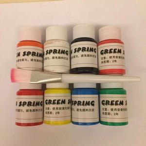 Aérographe en <span class=keywords><strong>acrylique</strong></span> 8 couleurs, jeu de peinture en cuir et de chaussures couleurs Opaque, réducteur, nettoyeur et roue de mélange de couleurs, fournitures d'art - Product Image 1