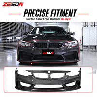 ZESON Serat Karbon Asli Model 3D Fascia Bumper Depan untuk BMW M3 F80 M4 F82 F83 2014-2018