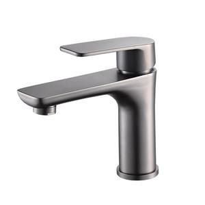 Grifo Monomando Moderno de Acero Inoxidable Color Gris Acero, Grifo de Lavabo con Agua Fría y Caliente, Núcleo de Válvula de Cerámica, Acabado Cepillado para Uso Doméstico - Product Image 2