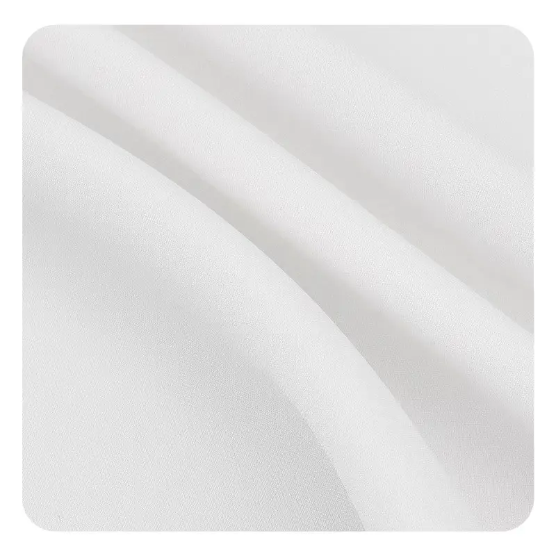 Vendita diretta in fabbrica tessuto in poliestere per sciarpa/vestito/tessuto bianco prima della stampa digitale tessuto PFD sbiancato