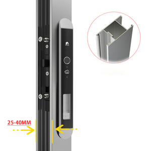 Serrure de porte intelligente numérique électronique en alliage d'aluminium pour portes coulissantes en verre, compatible avec l'application Tuya - Product Image 1