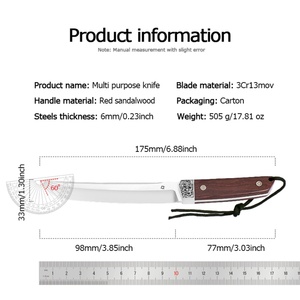 Couteau de survie créatif en acier inoxydable fait main de qualité DIY avec manche en bois, lame fixe tactique pour l'extérieur, personnalisable OEM - Product Image 6
