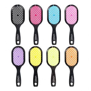 Customized Small Paddle Square Black Salon Vent Feature Plastic Handle Magic Hair <b>Brush</b> - Product Image 2