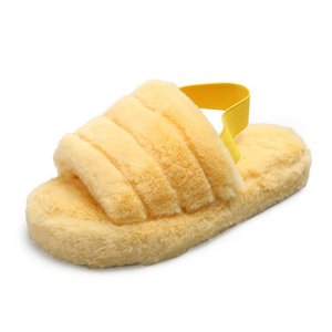 Nouveau modèle Premium Vente en gros Pantoufles pelucheuses à bout ouvert personnalisées Pantoufles de maison en fausse fourrure pelucheuse et fourrure au meilleur prix - Product Image 5