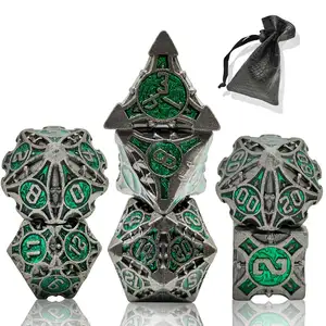 Custom Polyhedral Zinc Alloy Casino Dice Dungeons Dragons Game Tips Dice Sets Ancient D D Metal Dice Sets Wholesale