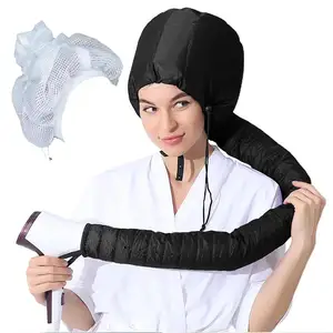 new trend Net Plopping Satin Diffuser Cap Hood Hair Dryer Mesh Bonnet Net Plopping Cap for Drying Curly Hair