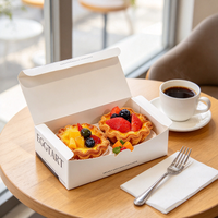 Boîte à tartelettes personnalisée imprimée, en papier blanc de qualité alimentaire, pour pâtisserie à emporter, emballage de desserts pour boulangerie