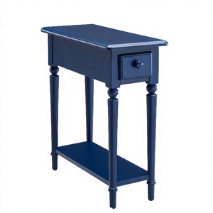Modern Design PC Laptop Side <b>Table</b> Navy Blue <b>End</b> <b>Table</b> with USB Charging Port for Home Use As Coffee <b>Table</b> or <b>Sofa</b> <b>Table</b> - Product Image 1
