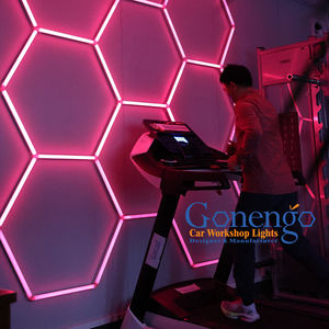 Personalizado Diy Rgb Creative Showroom Gimnasio Hexágono Iluminación Azul Rosa Hex <span class=keywords><strong>Led</strong></span> Luces - Product Image 6